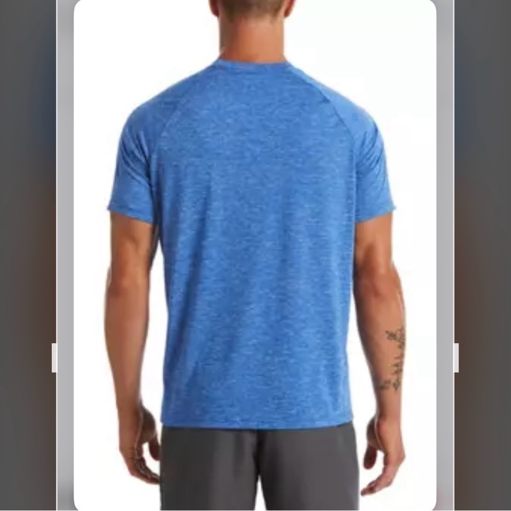 Nike Heather Short Sleeve Hydroguard Swim T-Shirt in GAME ROYAL Size M - Picture 2 of 9